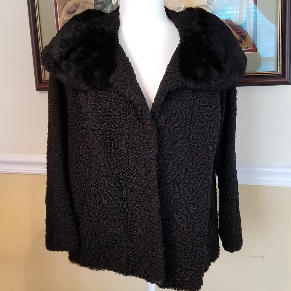 1950s Vintage Persian lamb coat Black - 8